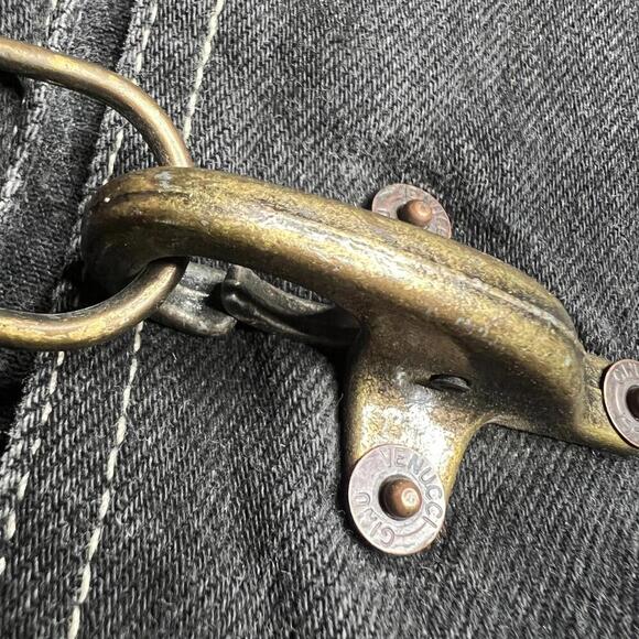 Vintage Gino Venucci Denim Work Vest Black L-XL Utility Western XXX Heavy Stitch - Picture 11 of 14